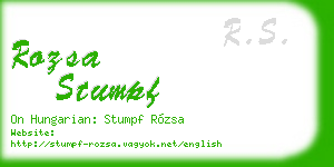 rozsa stumpf business card
