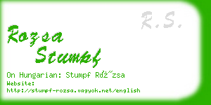 rozsa stumpf business card